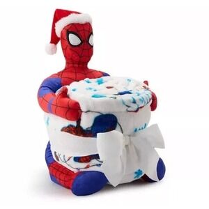 Marvel Spiderman Pillow Buddy & Throw Blanket Set by The Big‎ One Kids™ New